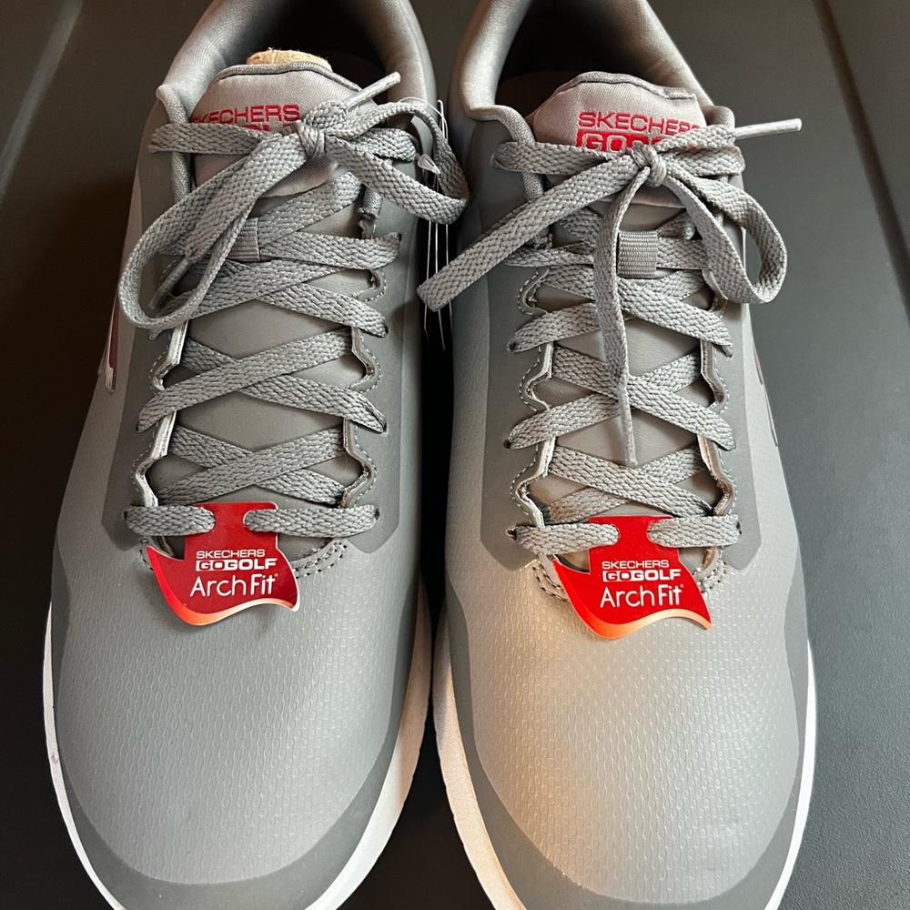 Skechers Gray and Red Golf Shoes - Picture 3 of 5